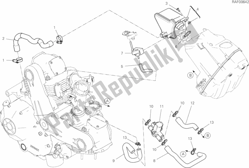 All parts for the Secondary Air System of the Ducati Scrambler Desert Sled Thailand USA 803 2020